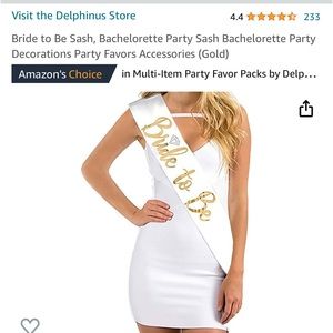 Bride to Be Sash and Cake topper for Bachelorette party.